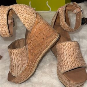 Beige Wedge Sandals (add 3.5-4 inches height)
